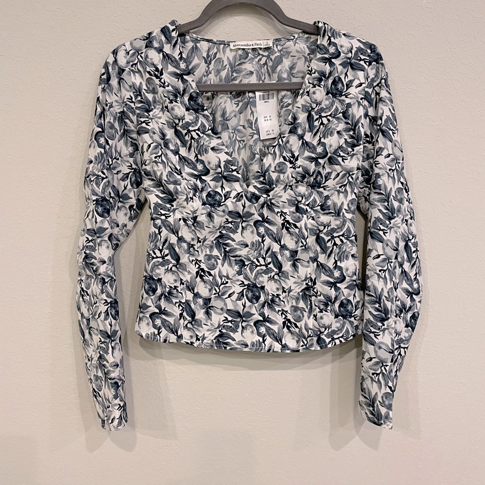 NWT A&F Deep V Neck Blouse